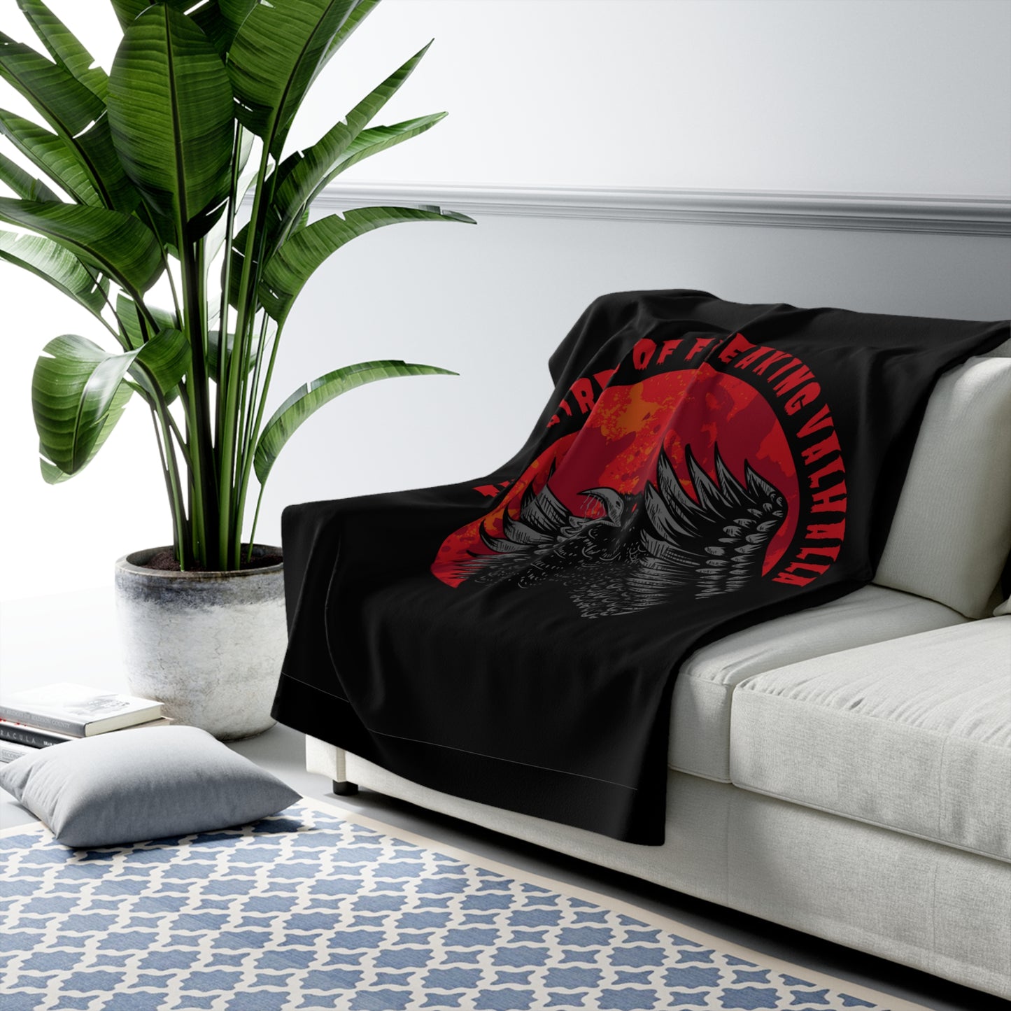 Birds of Freaking Valhalla Sherpa Fleece Blanket, Birds of Valhalla, Home Decor, Printify