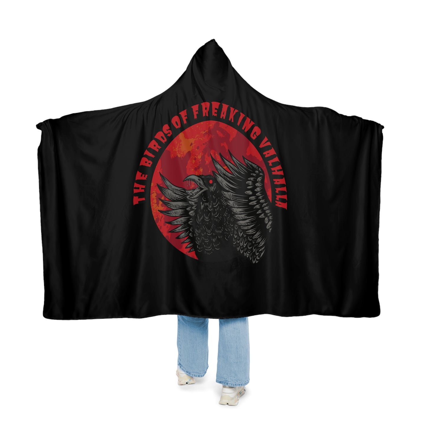 Birds of Freaking Valhalla Snuggle Blanket, Snuggie, Hoodie, Birds of Valhalla, All Over Prints, Printify