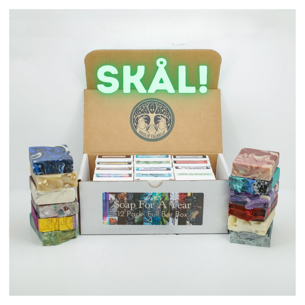 Soap For A Year - 8 or 12 Pack Full Bar Box, Birds of Valhalla, Variety Pack, Birds of Valhalla