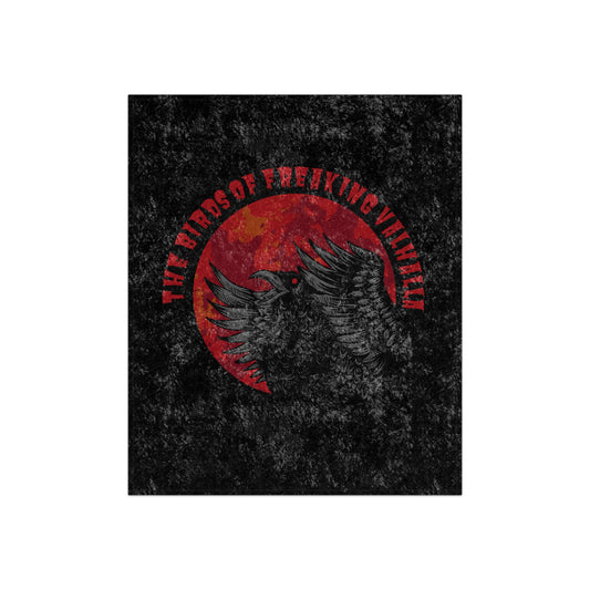 Birds of Freaking Valhalla Crushed Velvet Blanket, Birds of Valhalla, Home Decor, Printify