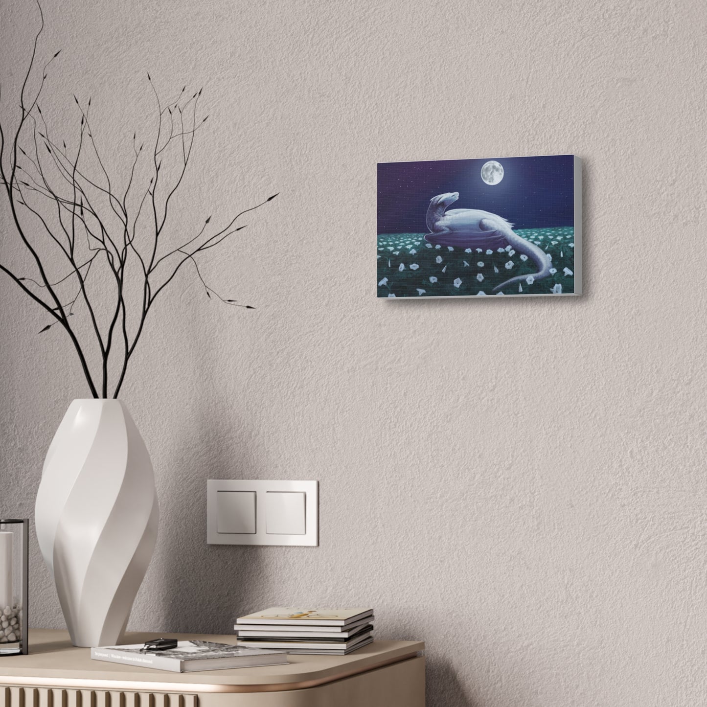 Dragons Blood Moonflower Nectar Canvas Stretched, 1.5'', Birds of Valhalla, Canvas, Printify