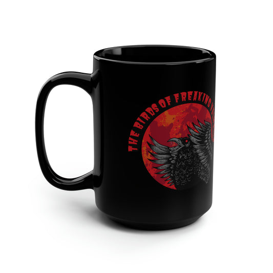 Birds of Freaking Valhalla Black Mug, 15oz, Birds of Valhalla, Mug, Printify