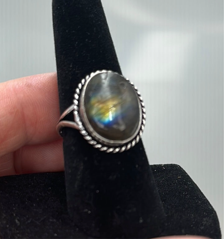 Labradorite Ring in Sterling Silver, Birds of Valhalla, , Birds of Valhalla