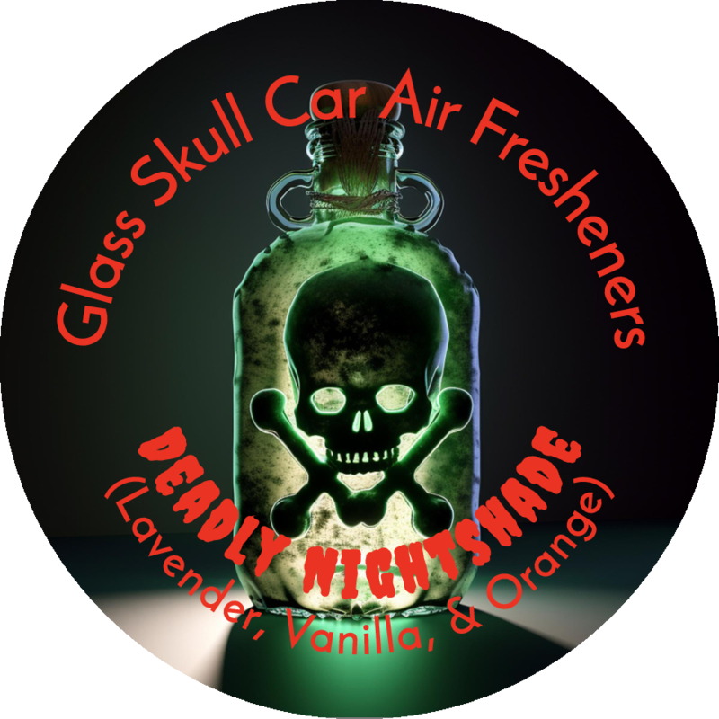 Half Year Glass Skull Car Air Freshener Diffusers, Birds of Valhalla, Vehicle Air Fresheners, Birds of Valhalla