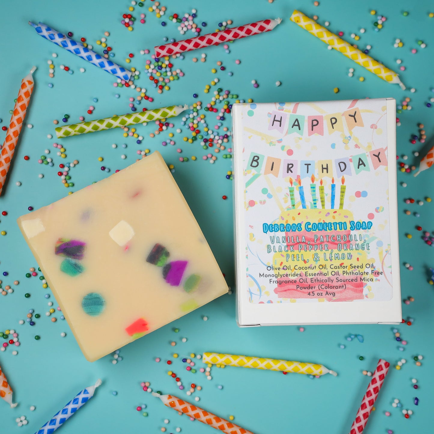 Confetti Soap- "Debroos" Anarchy & Lemon, Birds of Valhalla, Bar Soap, Birds of Valhalla