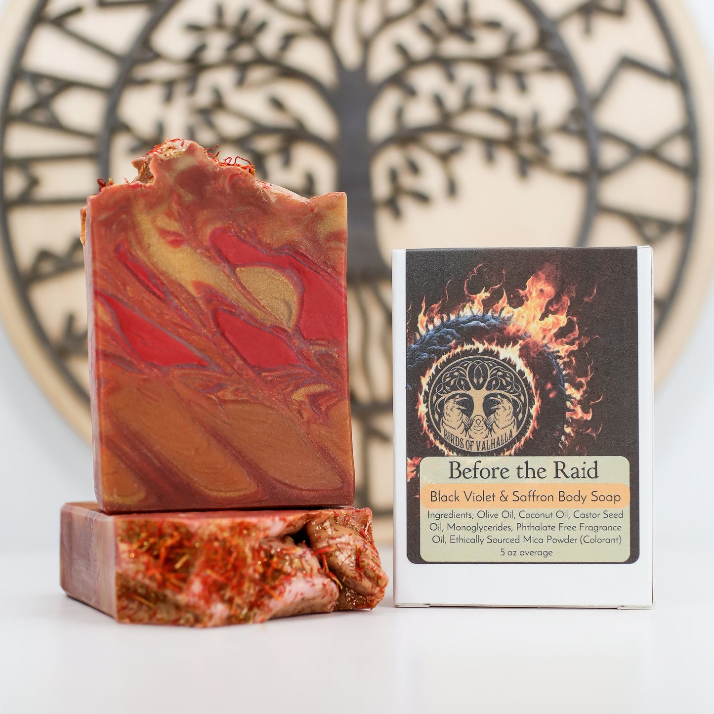 Before the Raid - Cedar Saffron Black Violet, Birds of Valhalla, Signature Soap, Birds of Valhalla