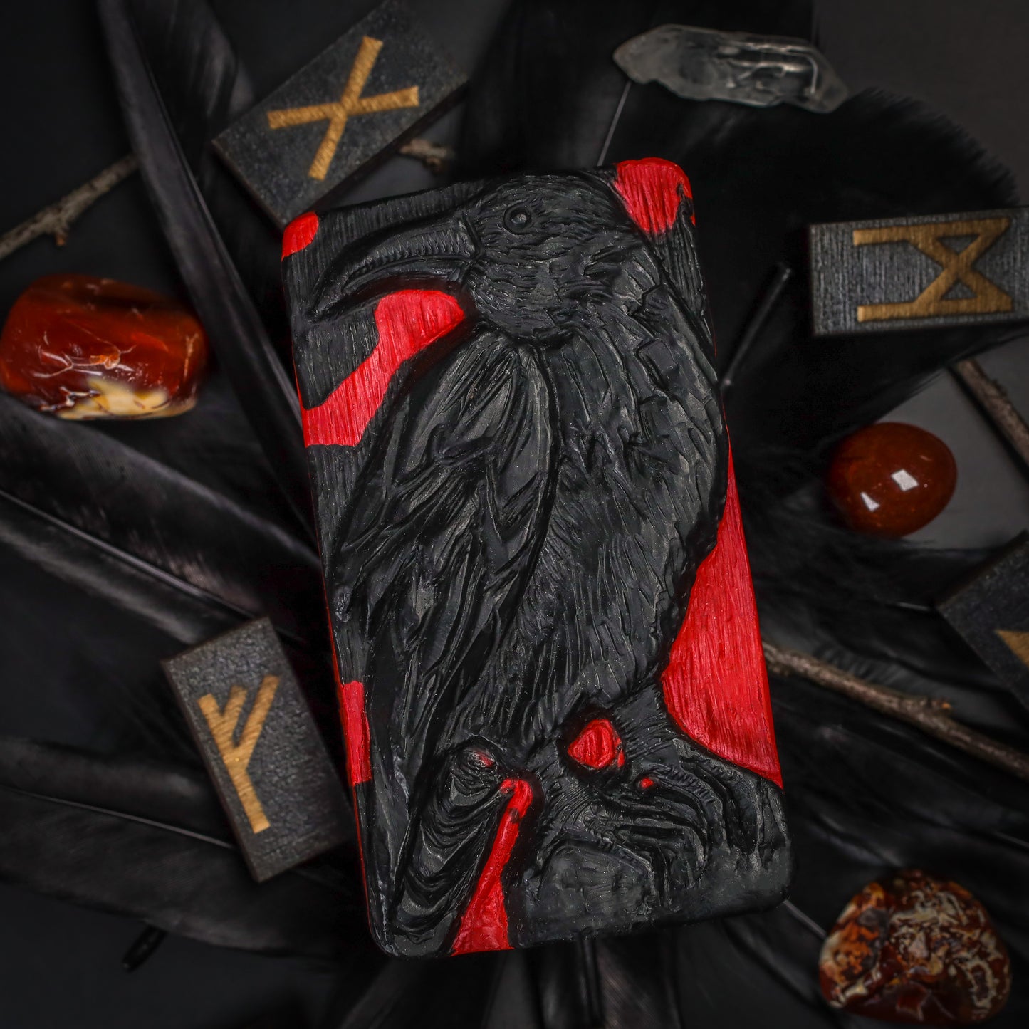 Hidden Stone Raven Hand Soap, Birds of Valhalla, Shaped Soap, Birds of Valhalla