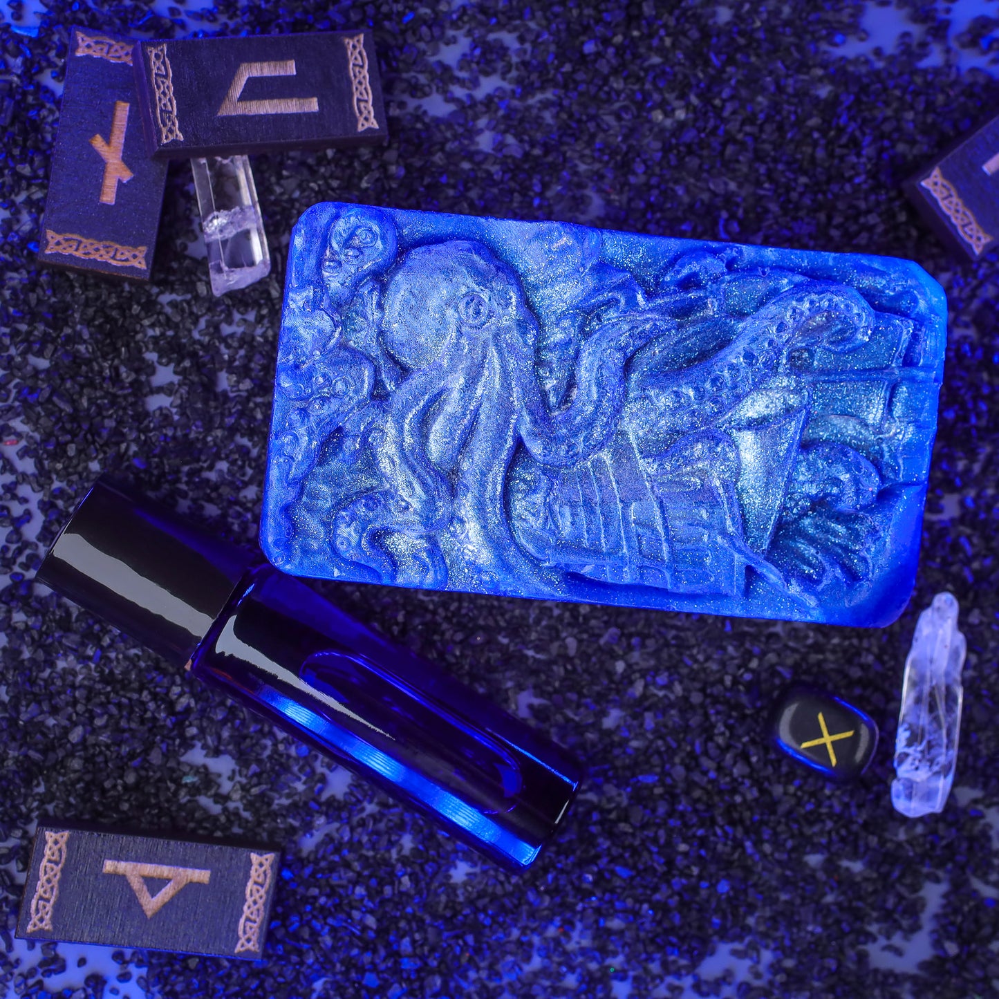 Mythic Soap & Scent Set – Hand-Painted Soap with Roll-On Fragrance, Birds of Valhalla, Limited, Birds of Valhalla