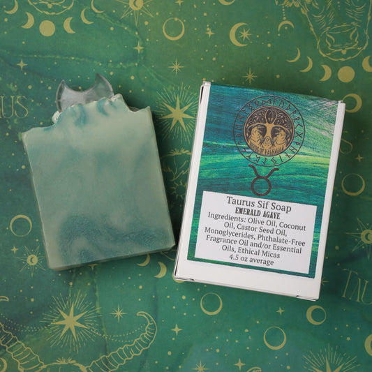 Norsestrology : Taurus-Sif Soap with Crystal Quartz Moon, Birds of Valhalla, Astrology Soap, Birds of Valhalla