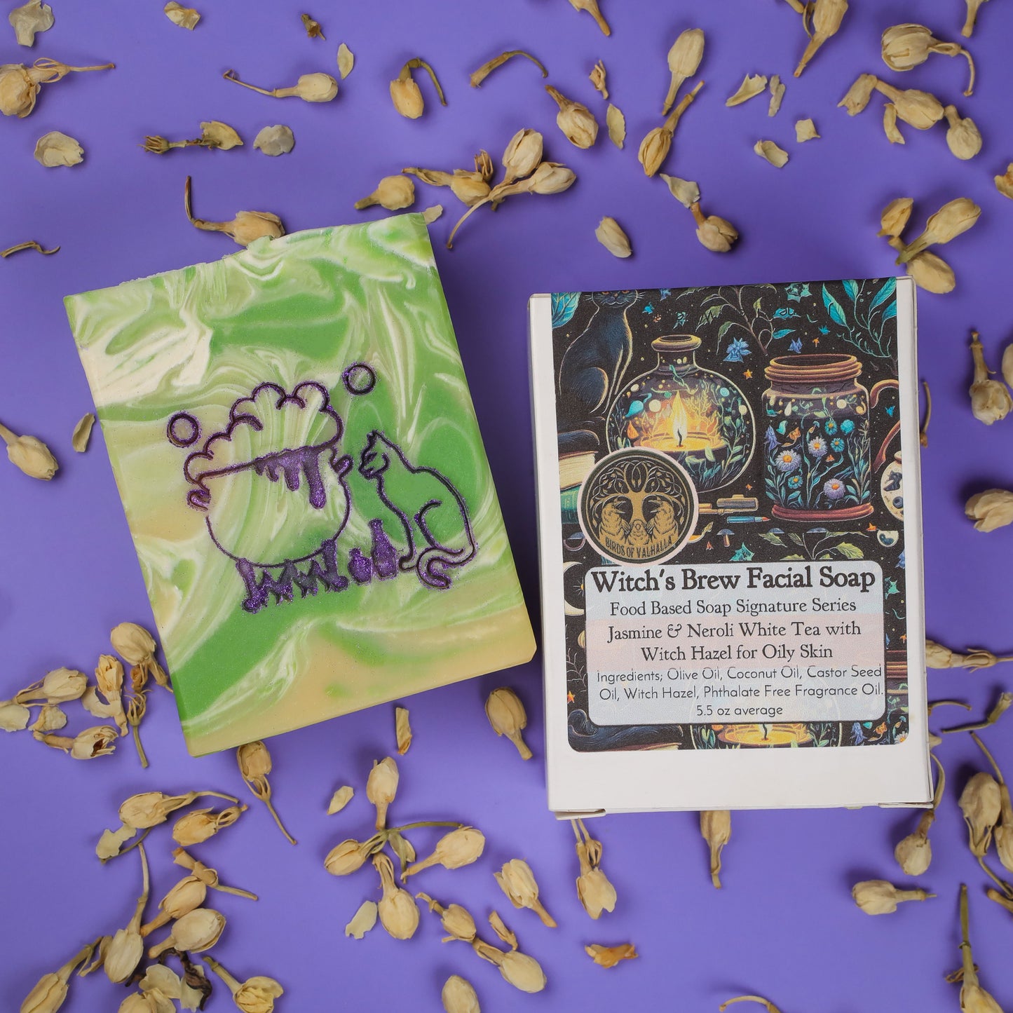 Witch's Brew - Neroli and White Jasmine Natural Signature Soap, Birds of Valhalla, Facial Soap, Birds of Valhalla
