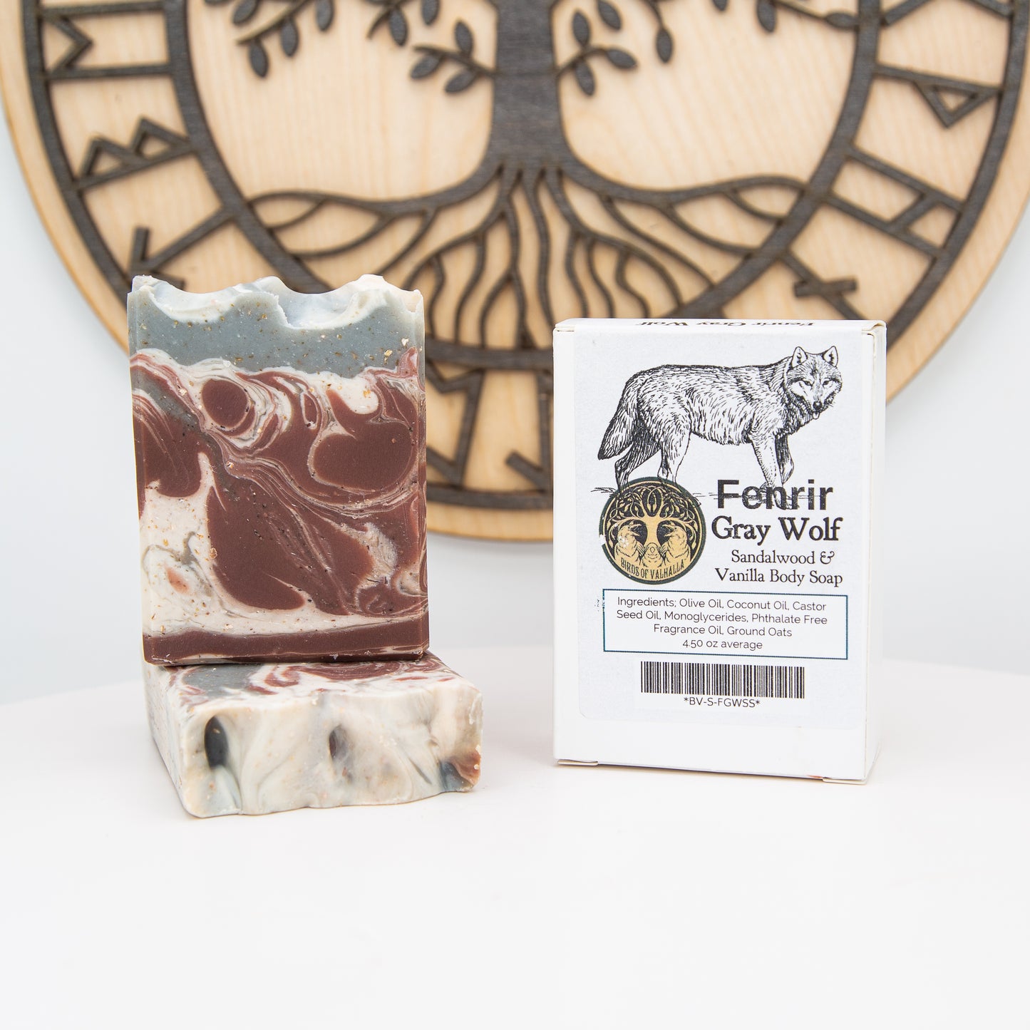 Fenrir Gray Wolf - Sandalwood and Vanilla Signature Soap, Birds of Valhalla, Signature Soap, Birds of Valhalla