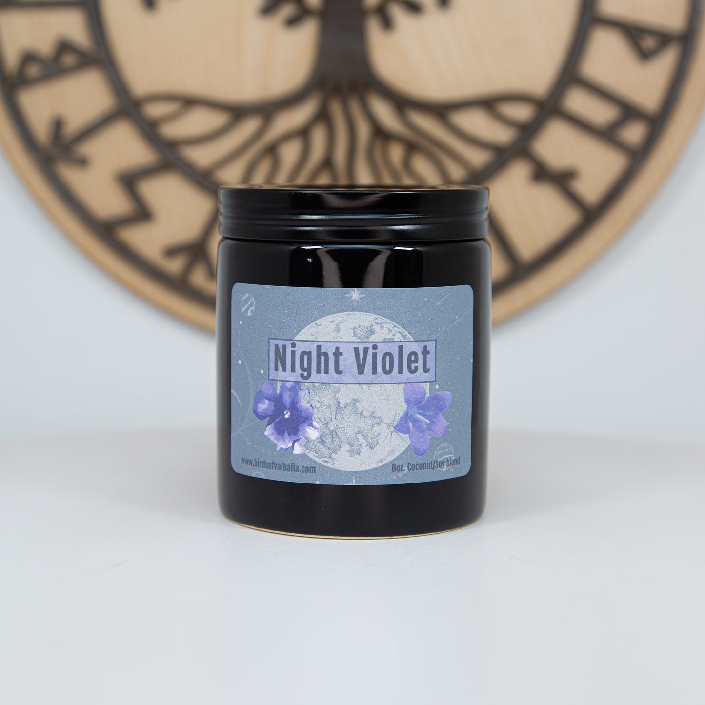 Night Violet 8oz Candle, Birds of Valhalla, Candle, Birds of Valhalla