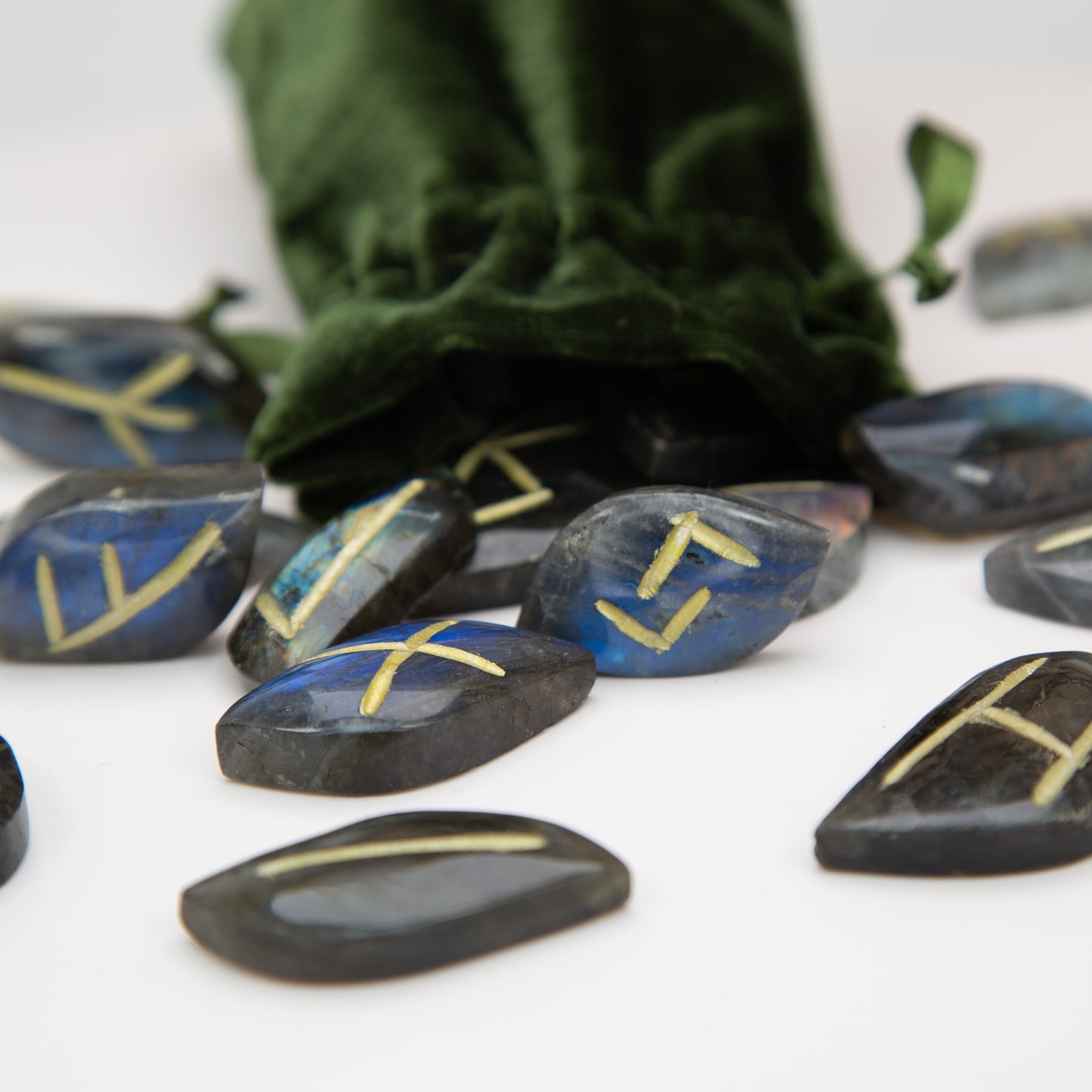 Premium Labradorite Runes, Birds of Valhalla, , Birds of Valhalla
