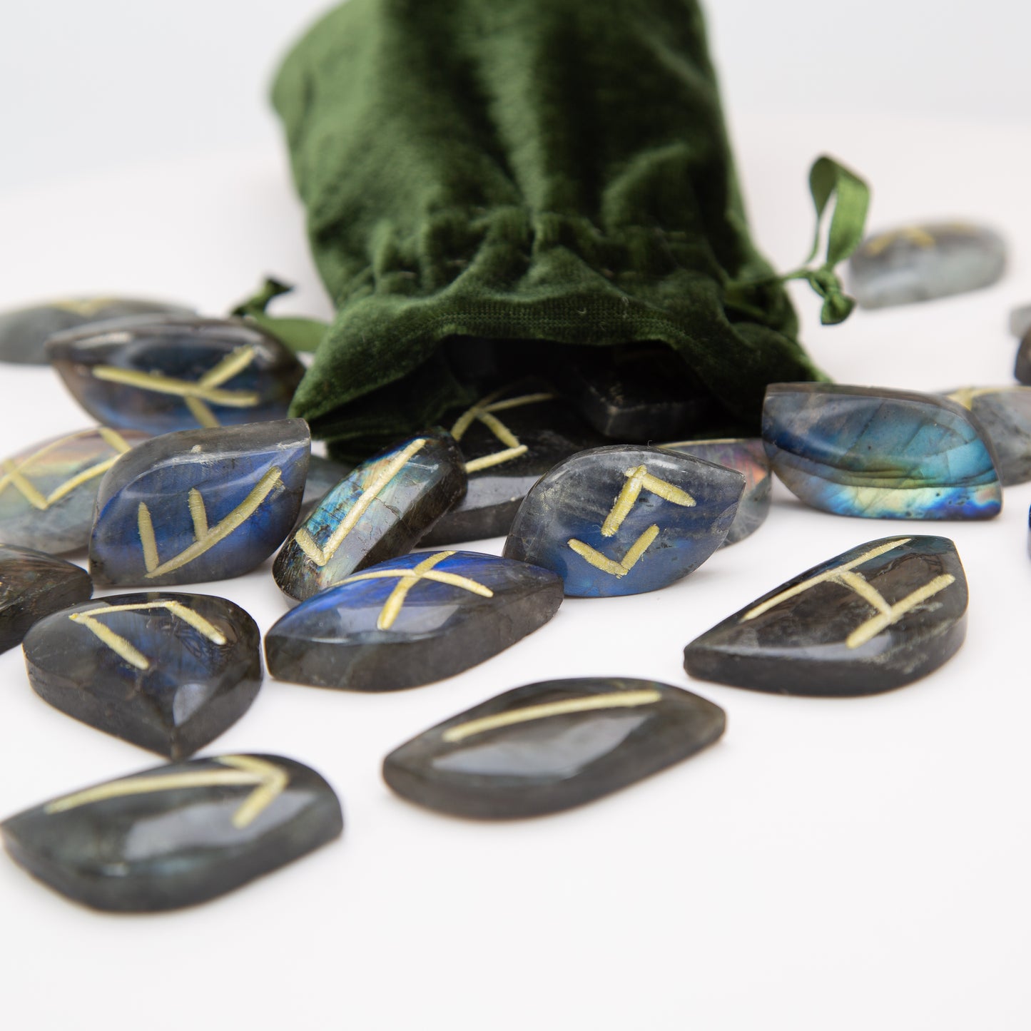 Premium Labradorite Runes, Birds of Valhalla, , Birds of Valhalla