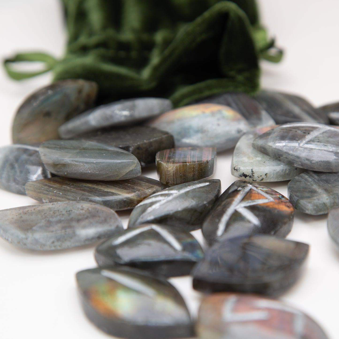 Premium Labradorite Runes, Birds of Valhalla, , Birds of Valhalla