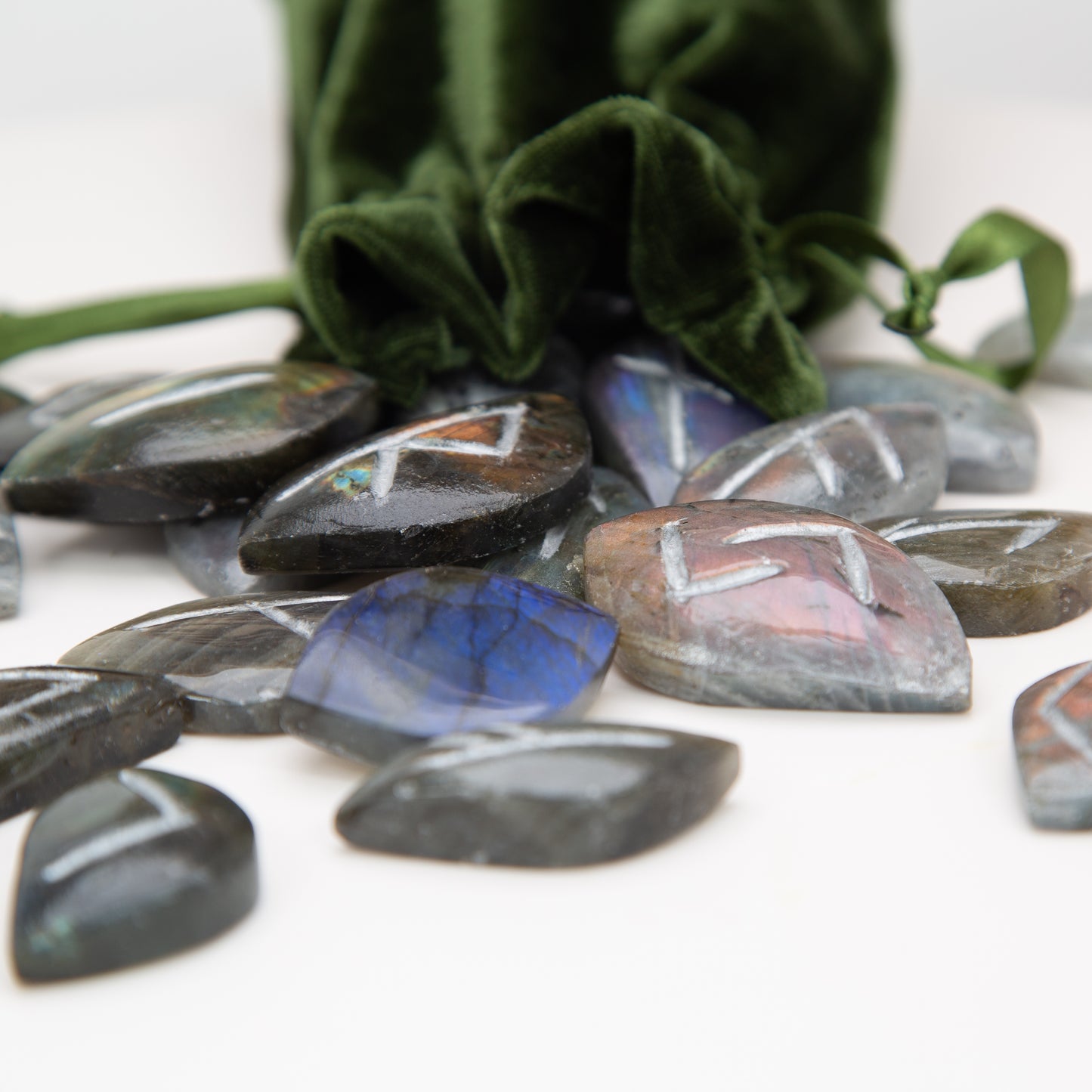 Premium Labradorite Runes, Birds of Valhalla, , Birds of Valhalla
