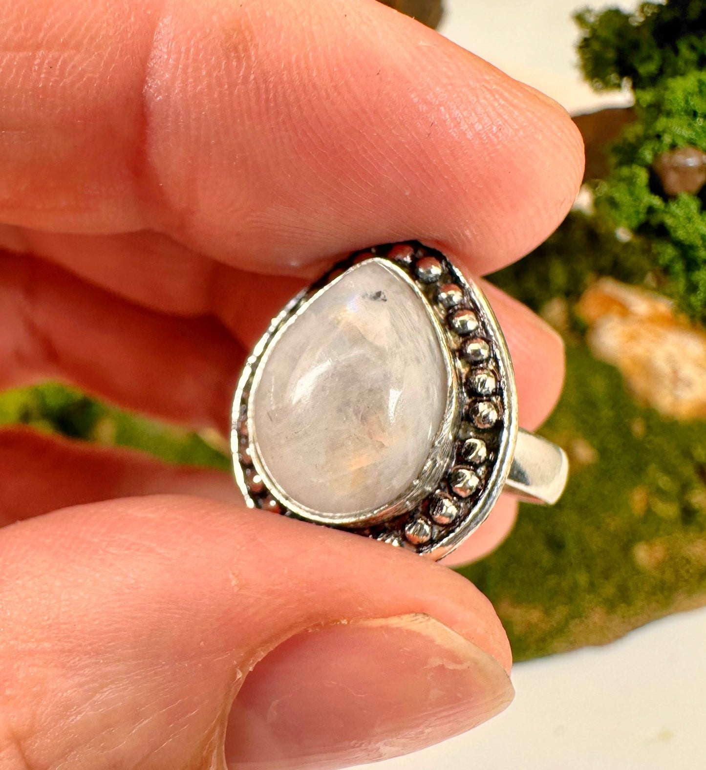 Moonstone Ring in Sterling Silver, Birds of Valhalla, , Birds of Valhalla