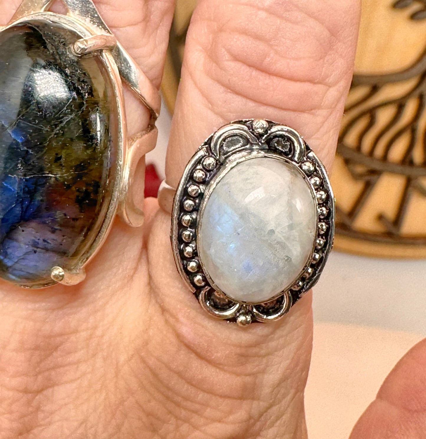Moonstone Ring in Sterling Silver, Birds of Valhalla, , Birds of Valhalla