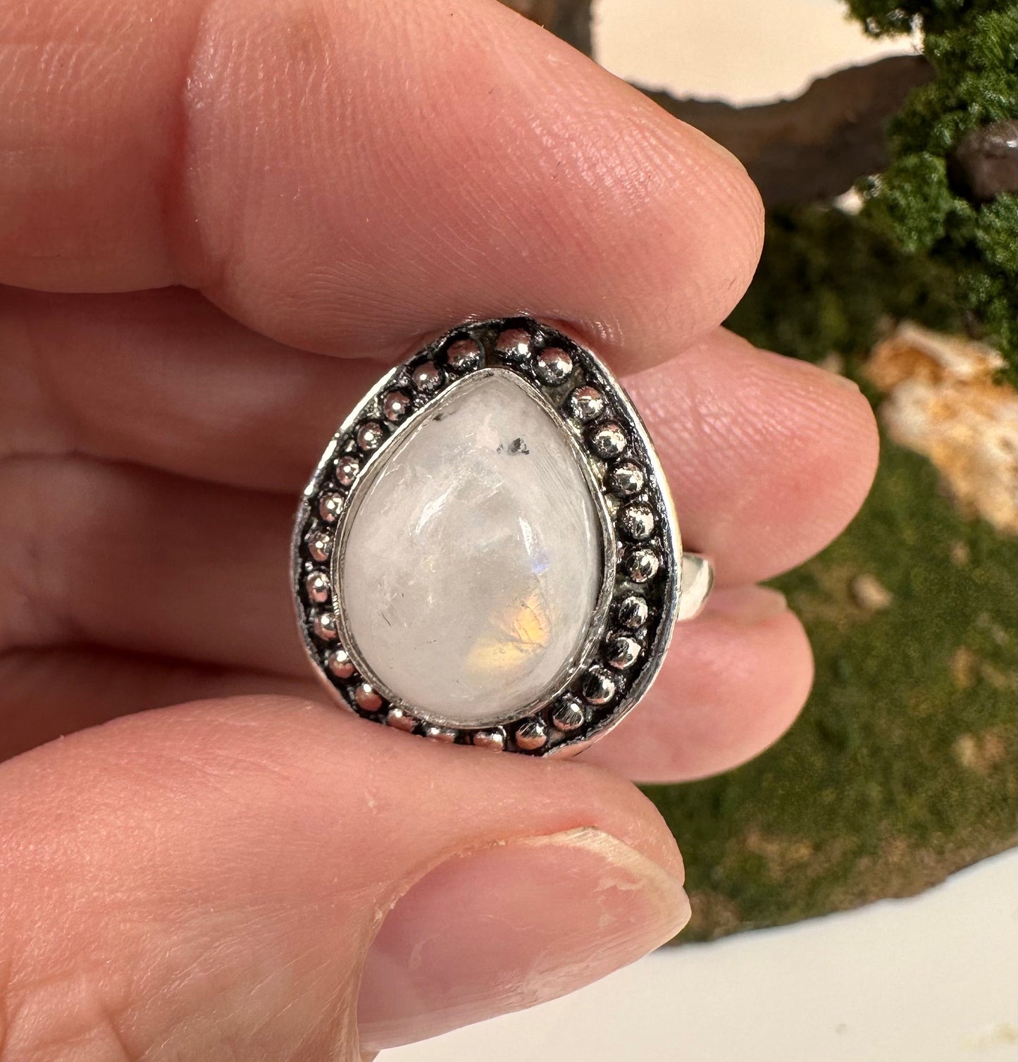 Moonstone Ring in Sterling Silver, Birds of Valhalla, , Birds of Valhalla