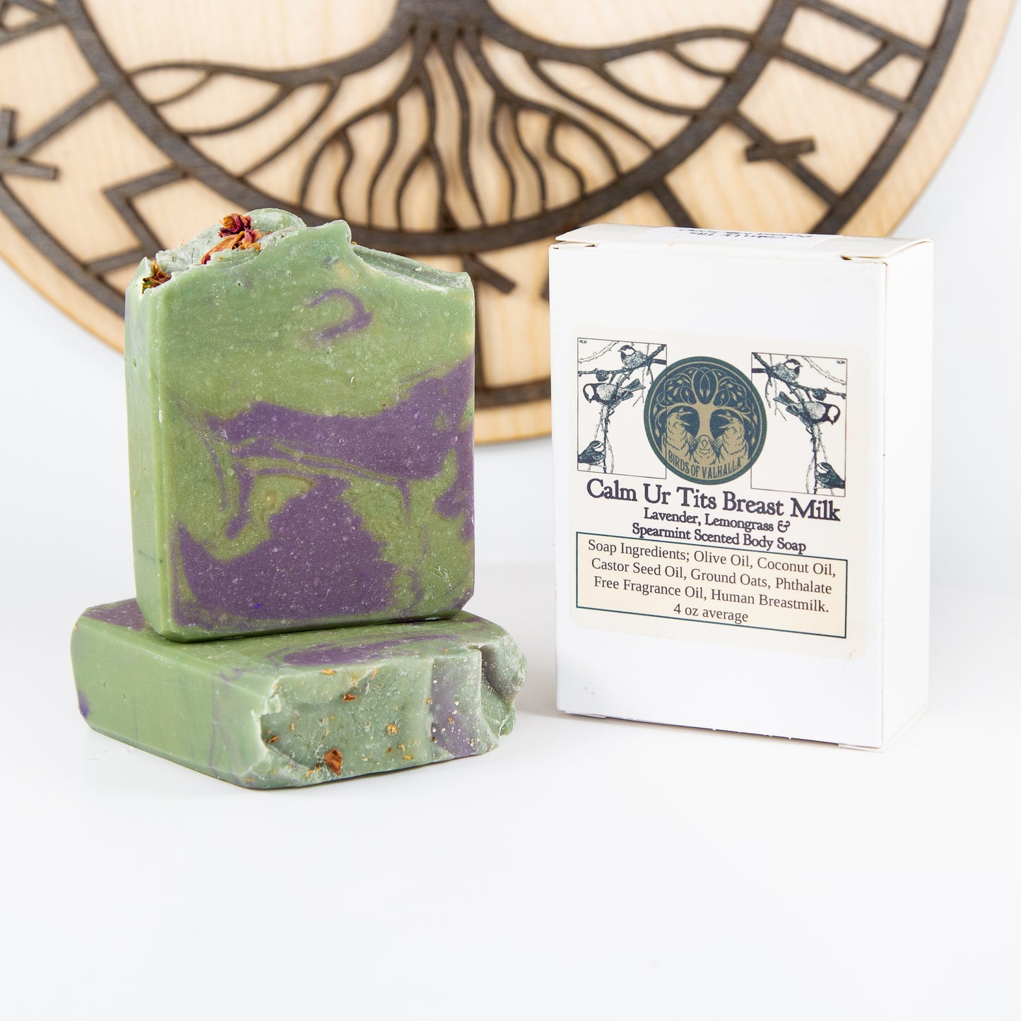 Calm Your Tits Breastmilk Soap in Lavender, Lemongrass and Spearmint, Birds of Valhalla, Breastmilk Soap, Birds of Valhalla