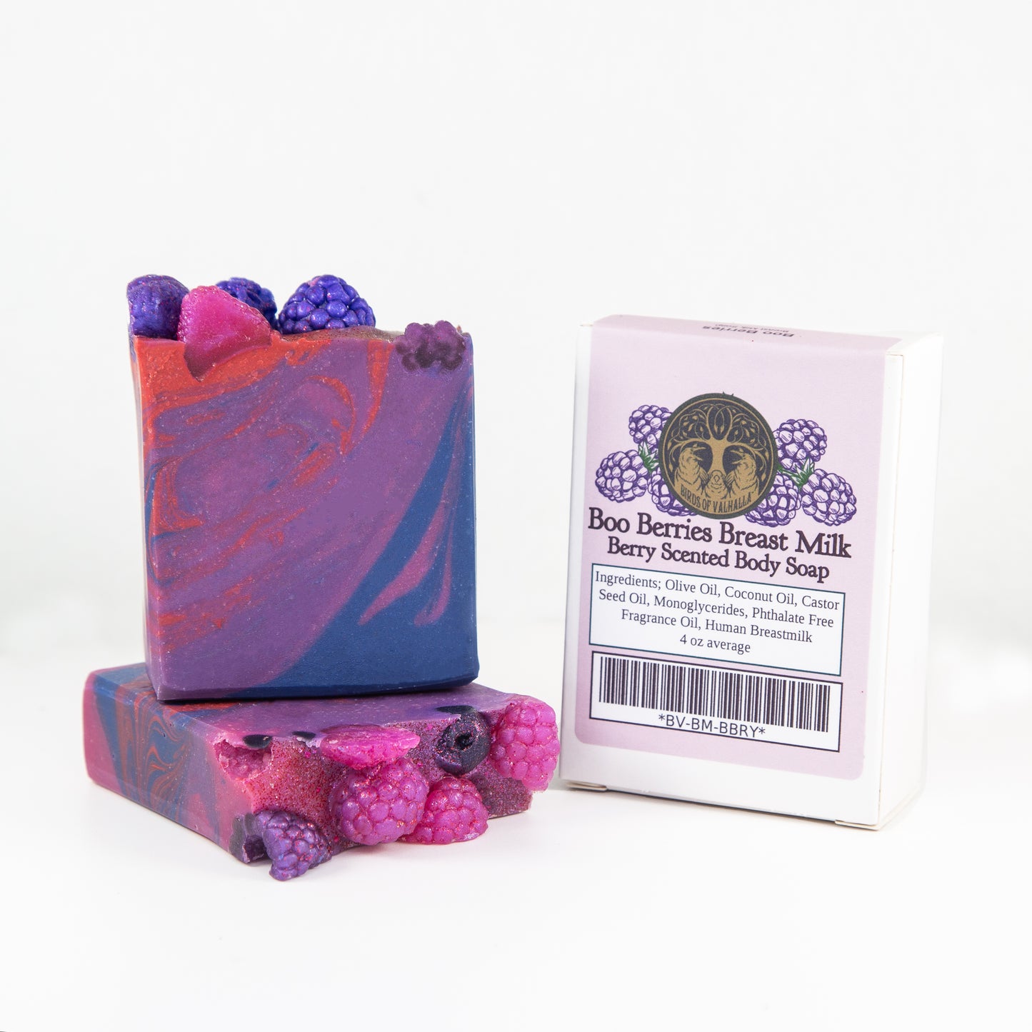 Boo-Berries Breastmilk Body Soap, Birds of Valhalla, Breastmilk Soap, Birds of Valhalla