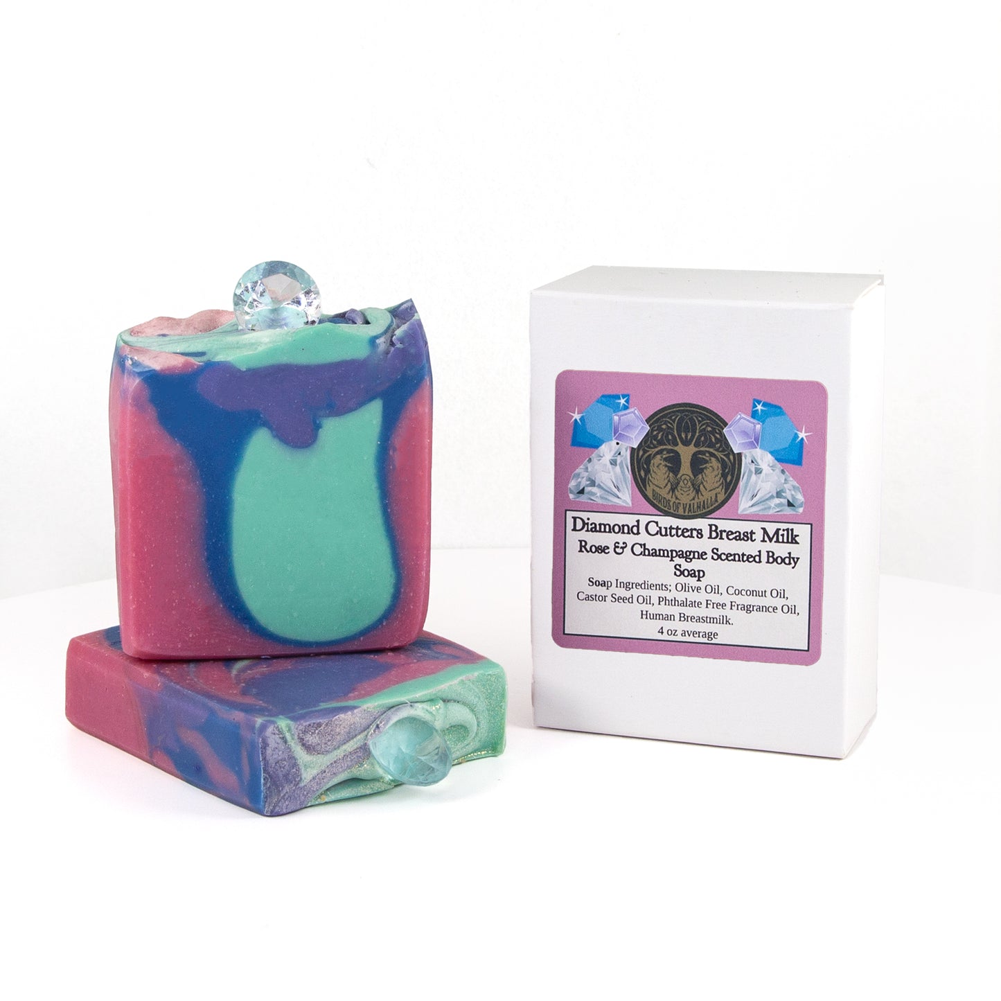 Diamond Cutters Breastmilk Soap- Cashmere, Rose, Champagne, Birds of Valhalla, Breastmilk Soap, Birds of Valhalla