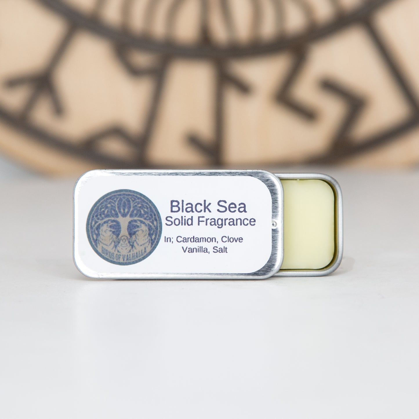 Solid Fragrance Cologne Slider Tin, Birds of Valhalla, Body Product, Birds of Valhalla