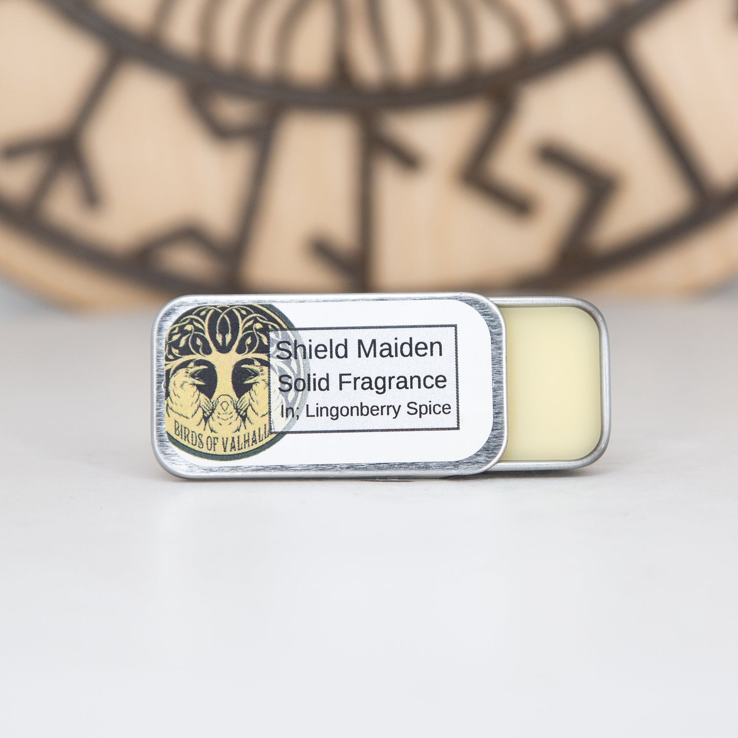 Solid Fragrance Cologne Slider Tin, Birds of Valhalla, Body Product, Birds of Valhalla