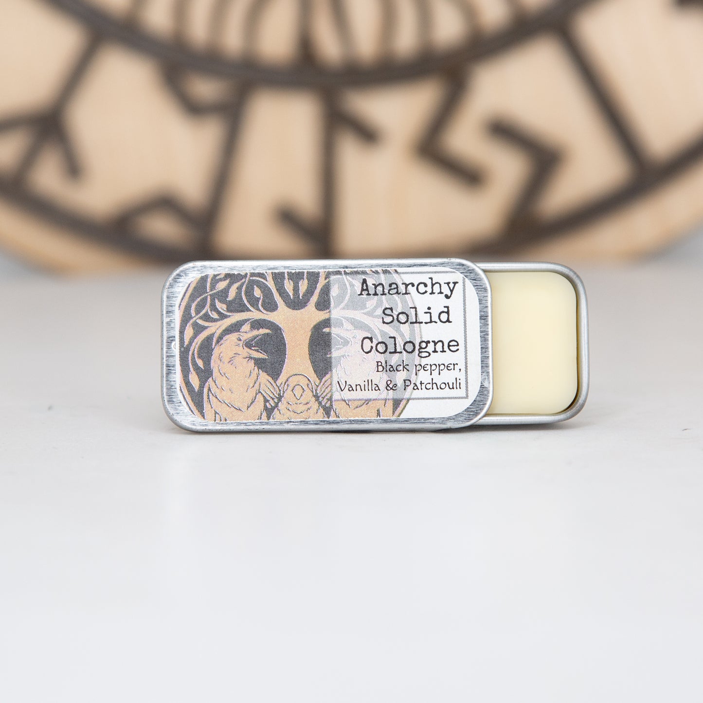 Solid Fragrance Cologne Slider Tin, Birds of Valhalla, Body Product, Birds of Valhalla