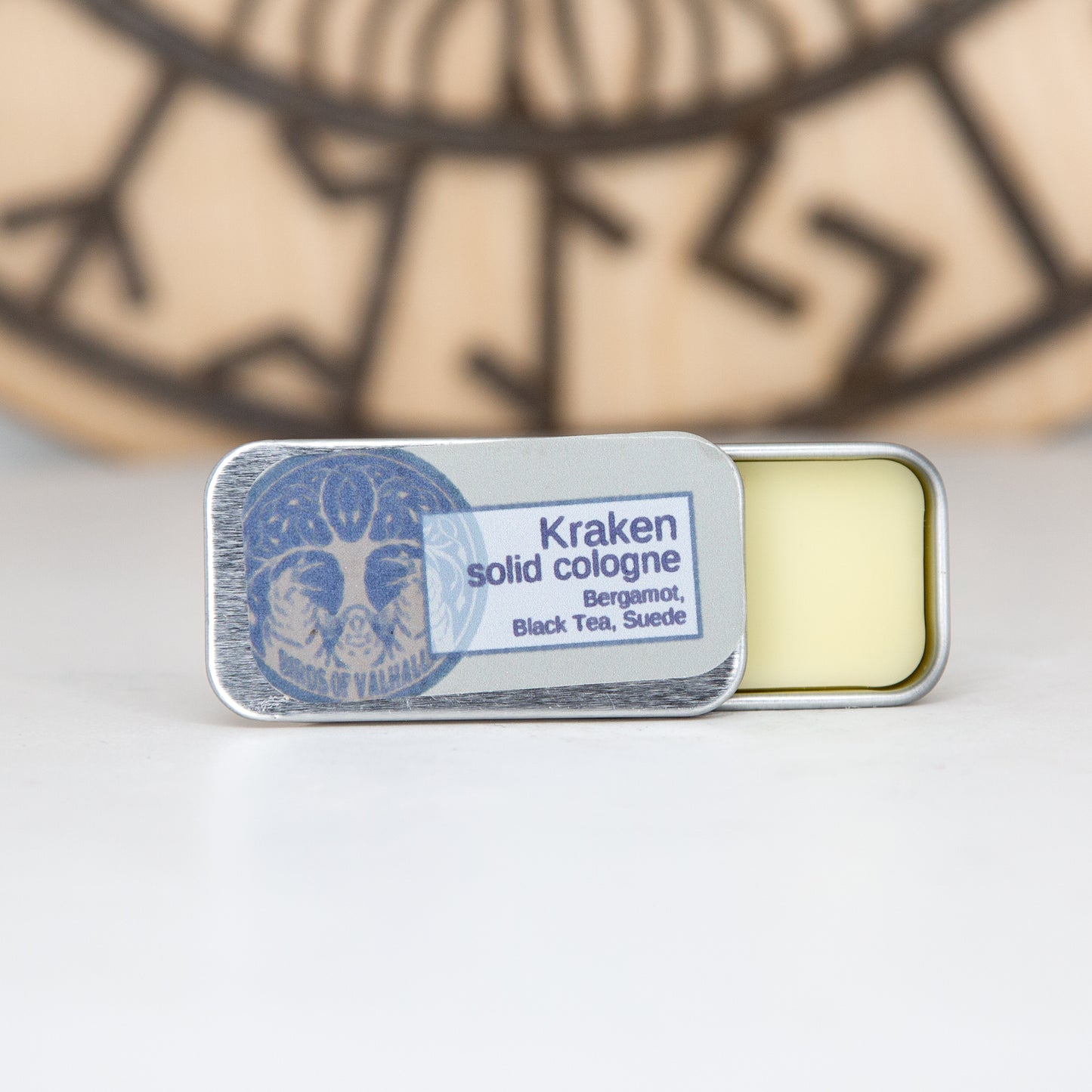 Solid Fragrance Cologne Slider Tin, Birds of Valhalla, Body Product, Birds of Valhalla
