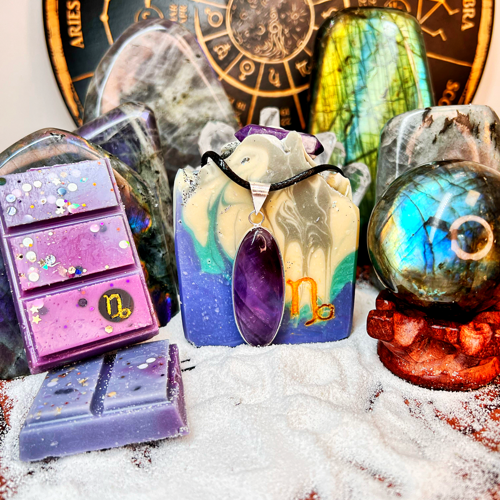 Capricorn Amethyst - Astrology Pendant, Birds of Valhalla, Astrology Pendant, Birds of Valhalla