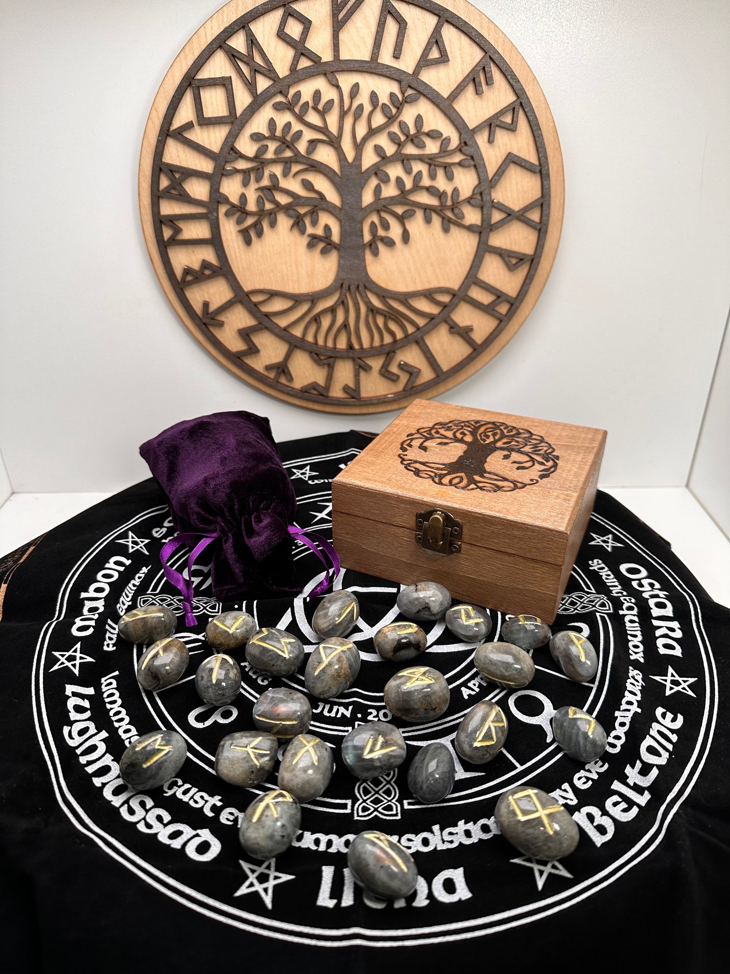 Premium Labradorite Runes, Birds of Valhalla, , Birds of Valhalla