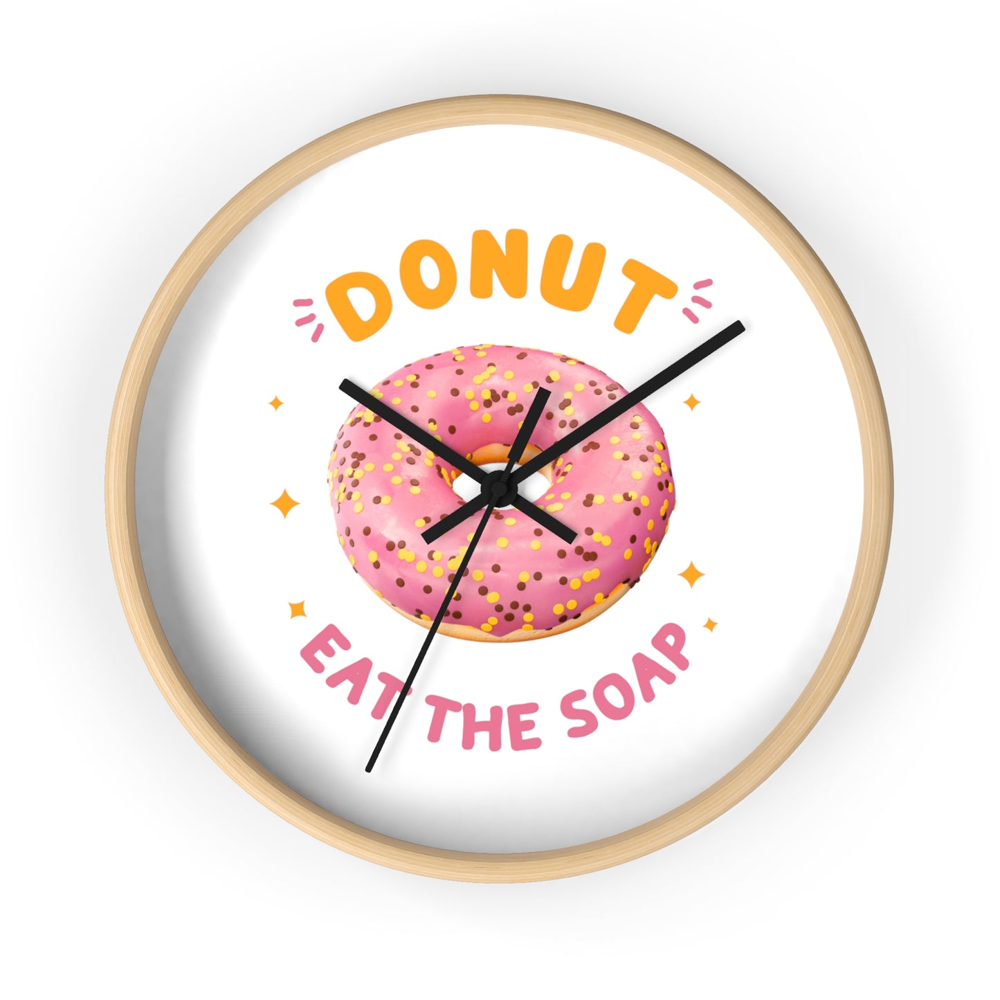 Donut Eat Soap Wall Clock, Birds of Valhalla, Home Decor, Printify