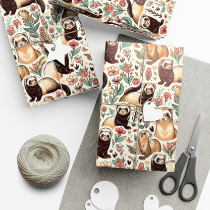 Ferrets Gift Wrap Papers, Birds of Valhalla, Home Decor, Printify