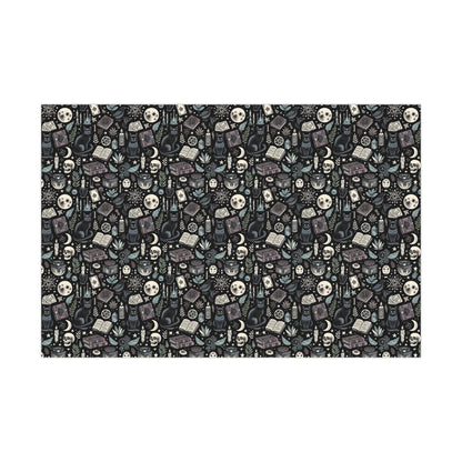 Black Kitty Pagan Gift Wrap Papers, Birds of Valhalla, Home Decor, Printify