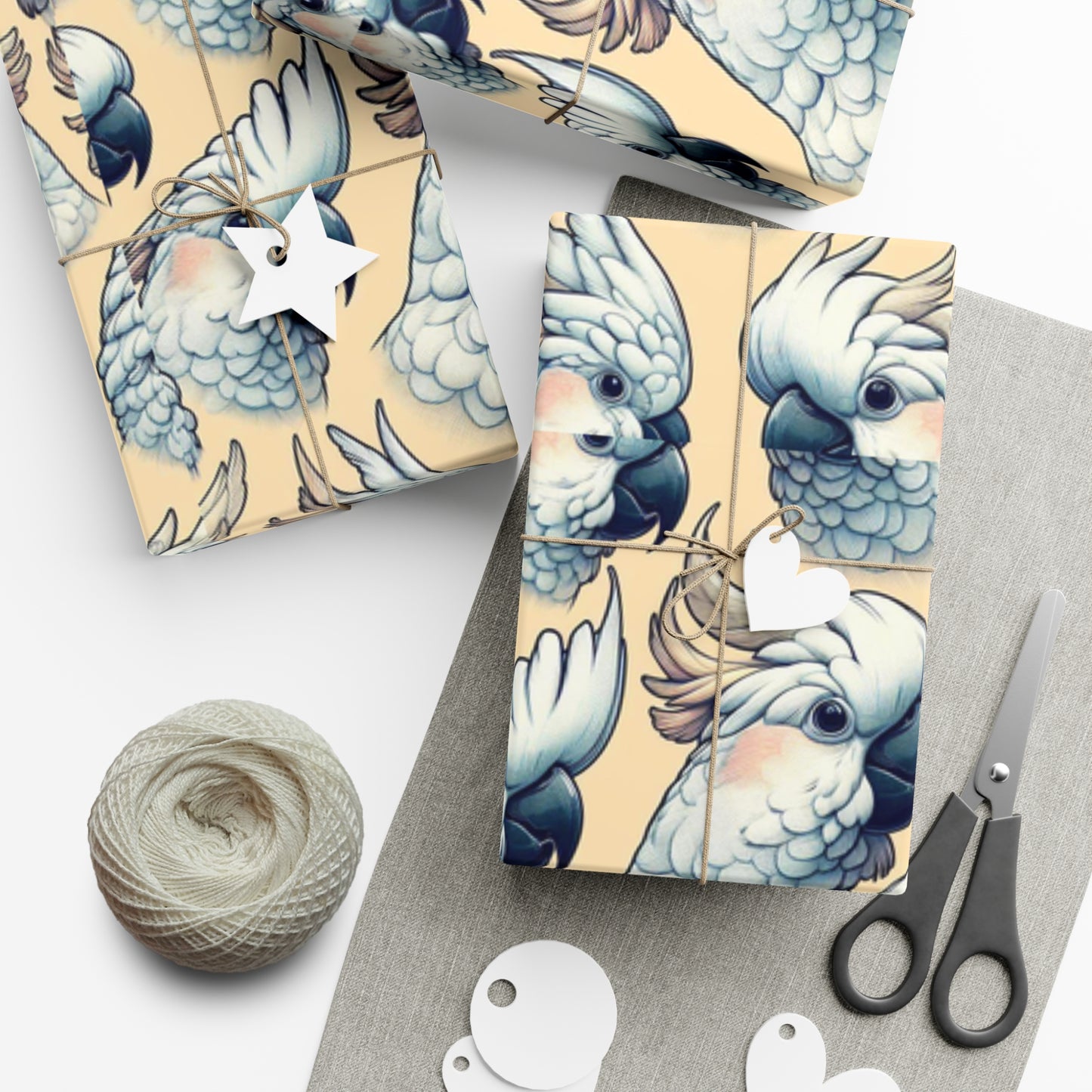 Cockatoo Parrot Gift Wrap Papers, Scrapbooking, Birds of Valhalla, Home Decor, Printify