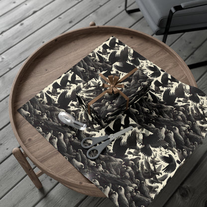 Parrots and Ravens Gift Wrap Papers, Birds of Valhalla, Home Decor, Printify