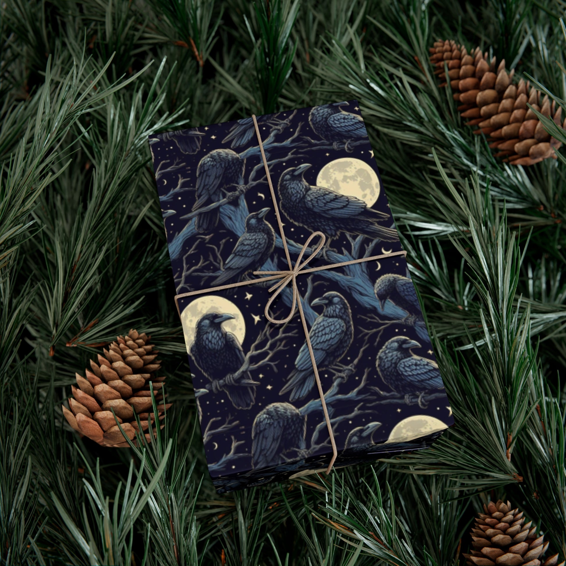 Raven Moon Gift Wrap Papers, Birds of Valhalla, Home Decor, Printify