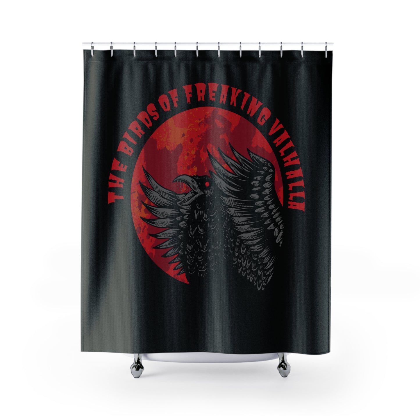 Birds of Valhalla Logo Shower Curtains, Birds of Valhalla, Home Decor, Printify