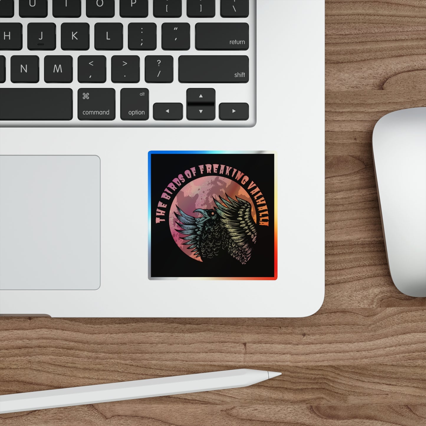 The Birds of Freaking Valhalla Holographic Die-cut Stickers, Birds of Valhalla, Paper products, Printify