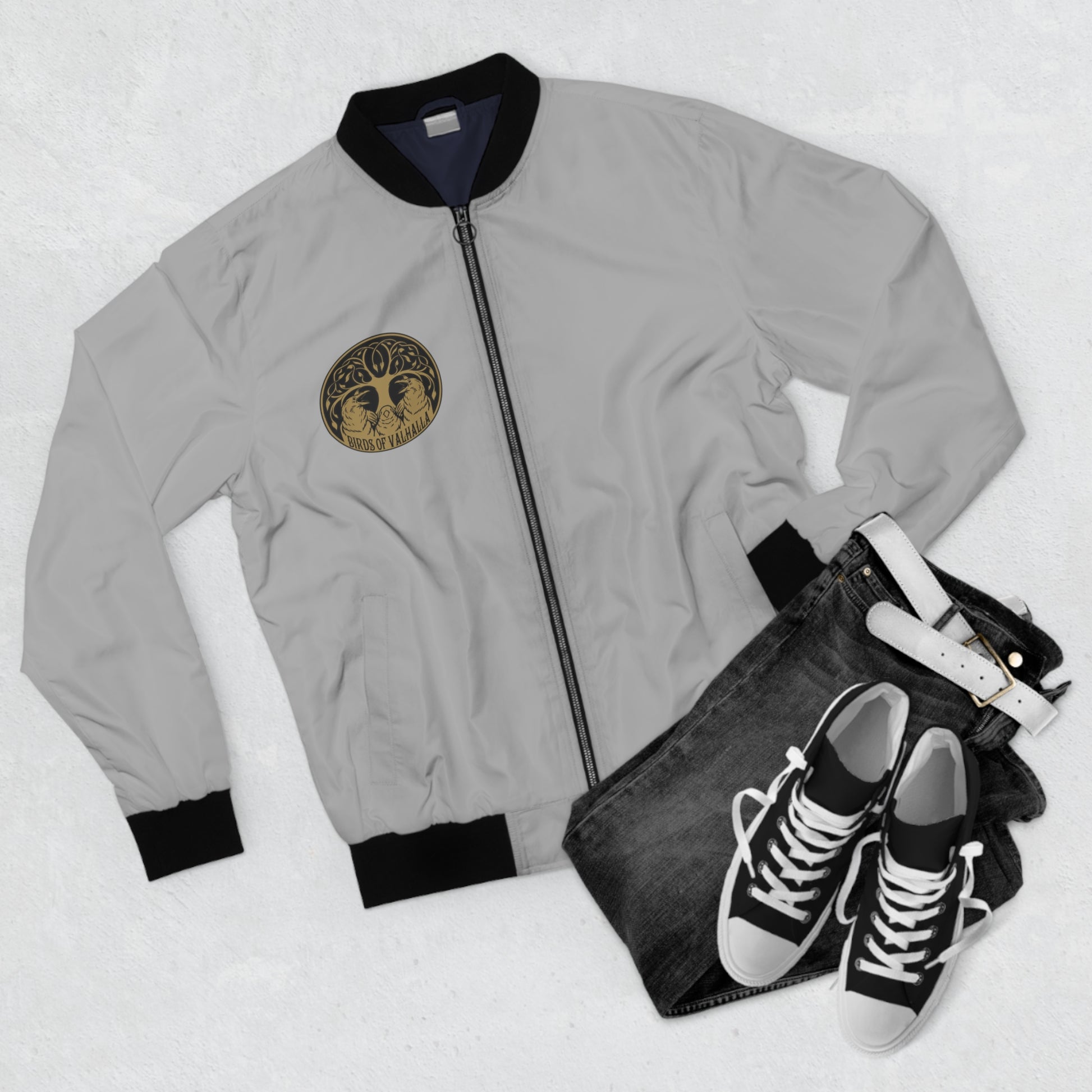 Men's Bomber Jacket (AOP), Birds of Valhalla, All Over Prints, Printify