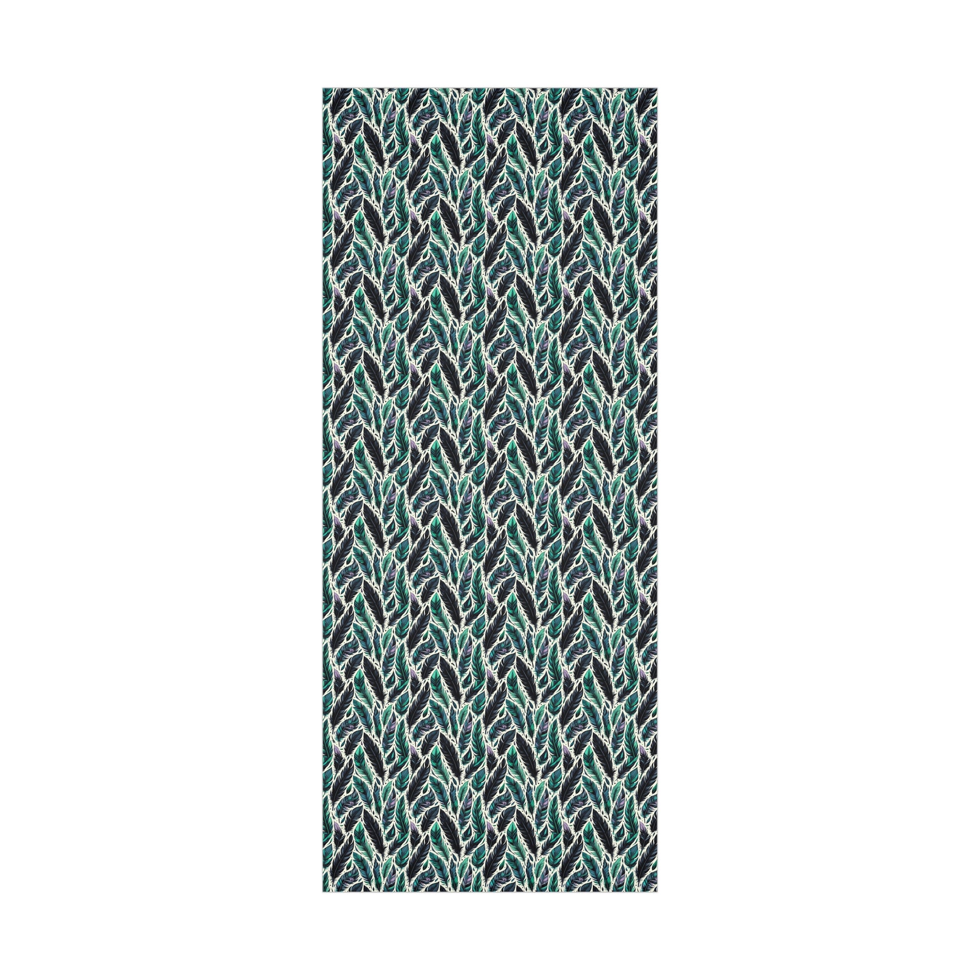 Teal Feathers Gift Wrap Papers, Birds of Valhalla, Home Decor, Printify