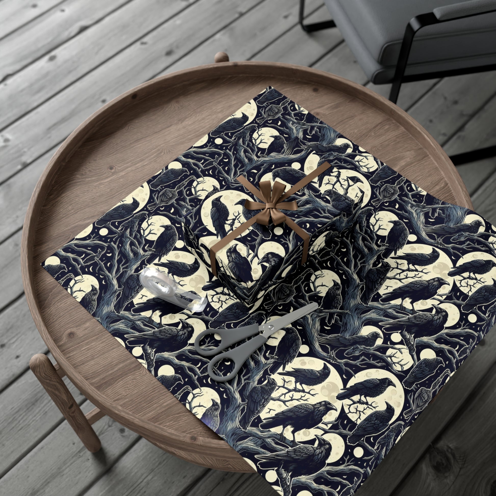 Night Raven Gift Wrap Papers, Birds of Valhalla, Home Decor, Printify