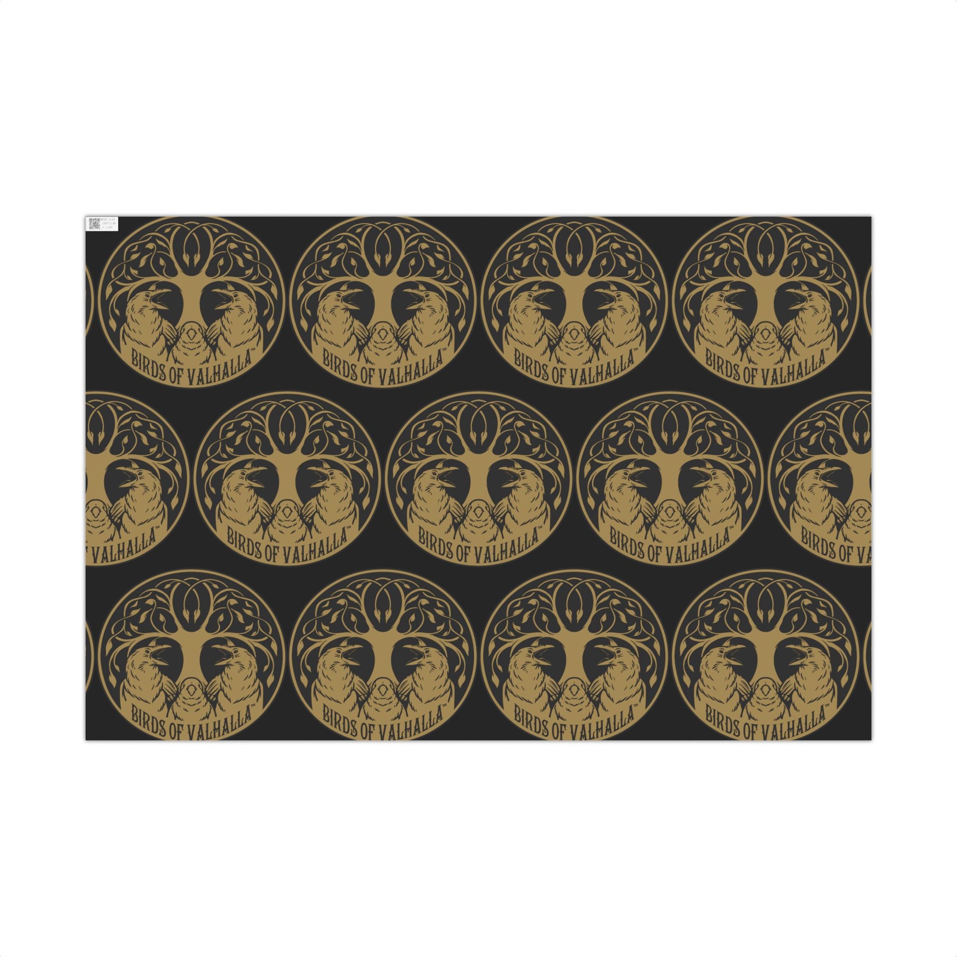 Birds of Valhalla Gift Wrapping Paper, Artist Drawn, Birds of Valhalla, Home Decor, Printify