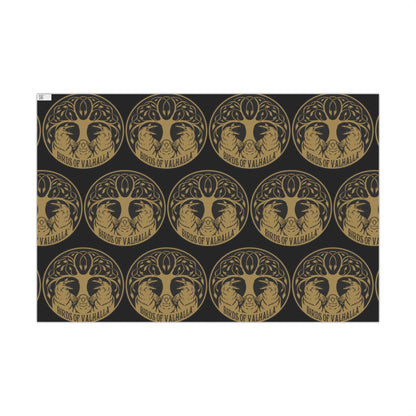Birds of Valhalla Gift Wrapping Paper, Artist Drawn, Birds of Valhalla, Home Decor, Printify