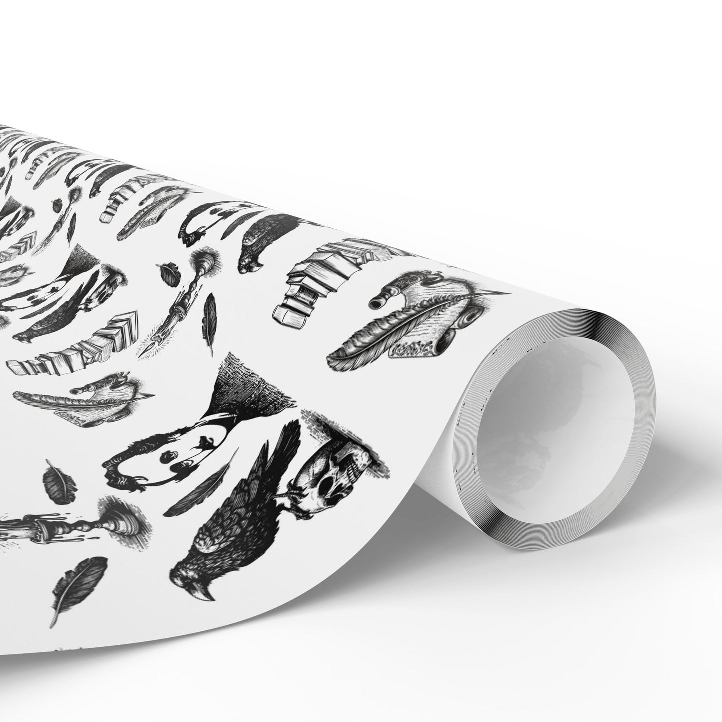 Edgar Allen Poe Pourri Alternative Gothic Wrapping Paper, Birds of Valhalla, Home Decor, Printify