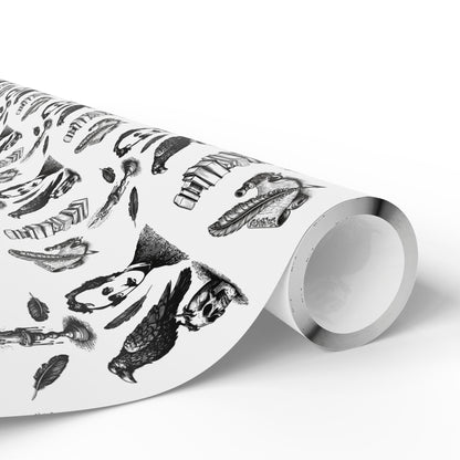 Edgar Allen Poe Pourri Alternative Gothic Wrapping Paper, Birds of Valhalla, Home Decor, Printify