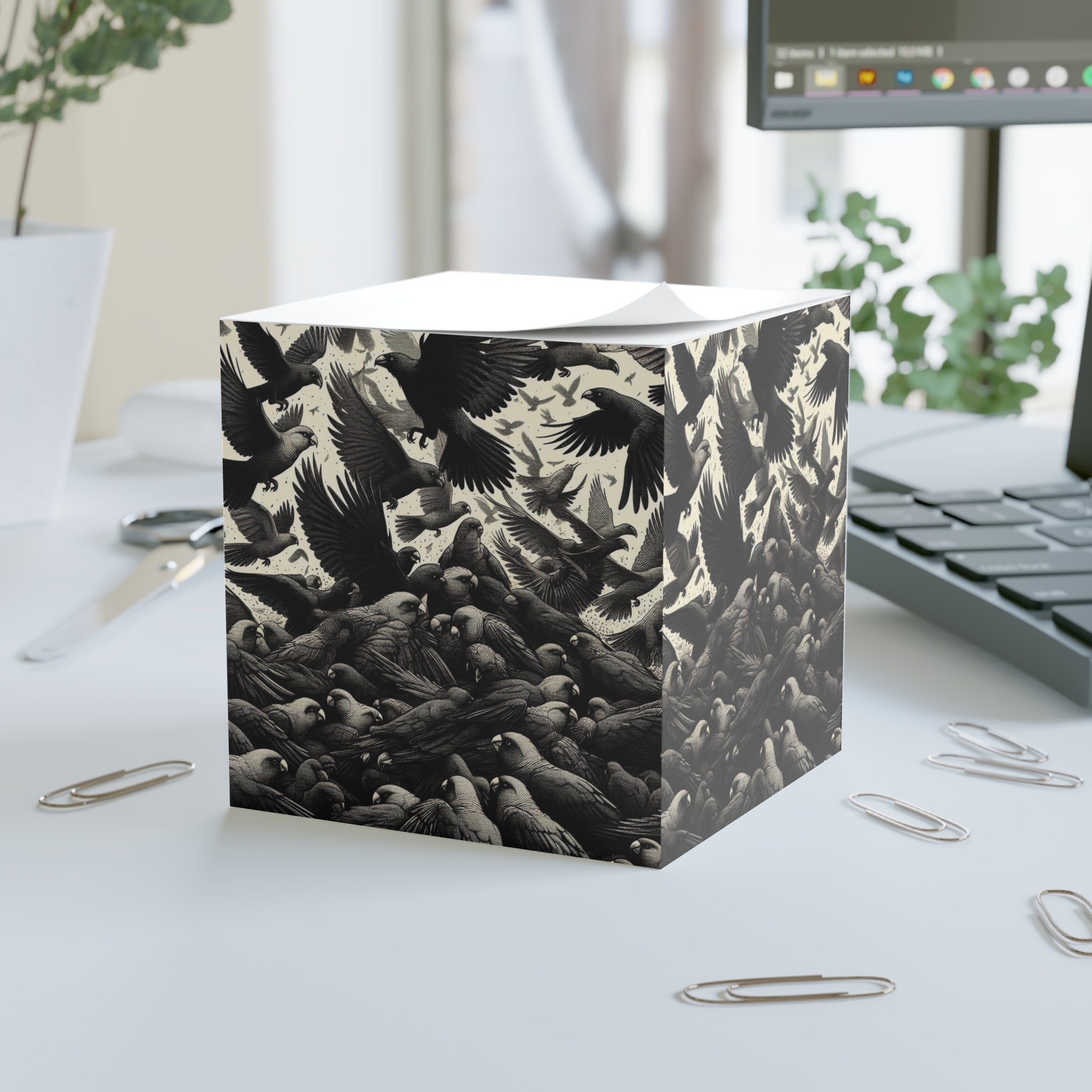 Ravens and Parrots Flocking Awesome Note Cube