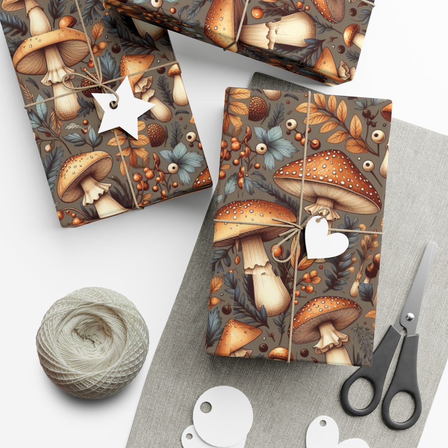 Mushroom Gift Wrap Papers, Birds of Valhalla, Home Decor, Printify
