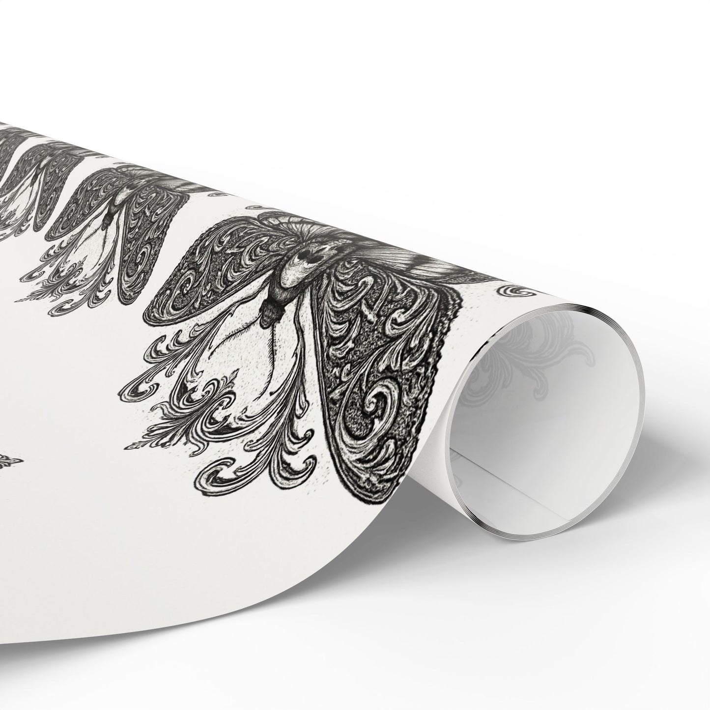 Gothic Death Moth Alt Wrapping Paper, Birds of Valhalla, Home Decor, Printify